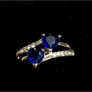 New simulated sapphire ring size 8